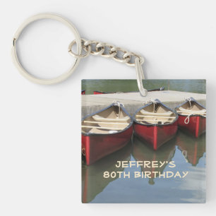 Porte-clefs Red Canoes 80e anniversaire Nom personnalisé Acryl