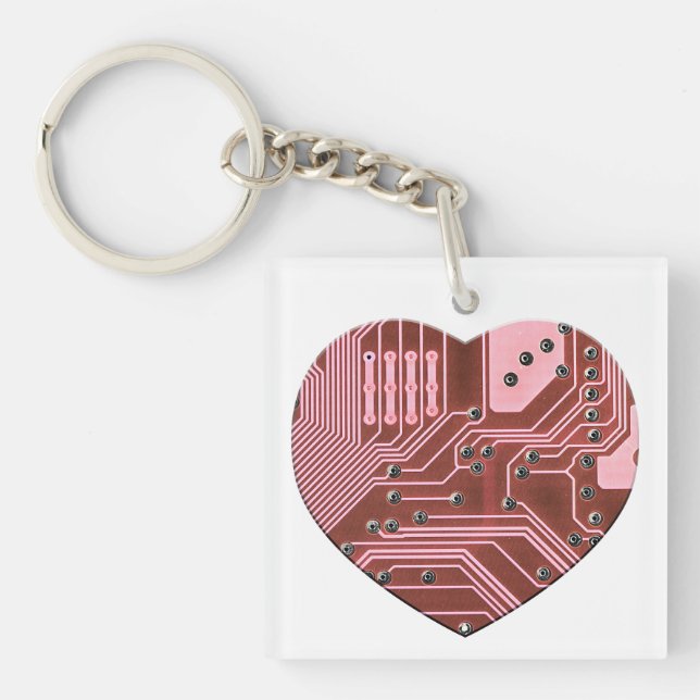 Porte-clefs Red Heart Circuit Board Valentines (Devant)