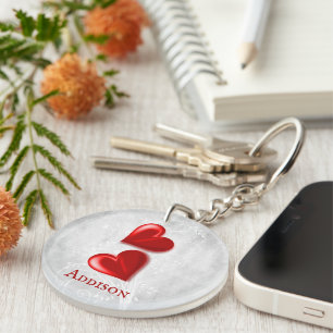 Porte-clefs Red Hearts Porte - clé personnalisé