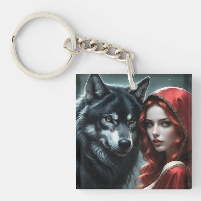 Porte-clefs Red riding hood an his wolf  (Devant)
