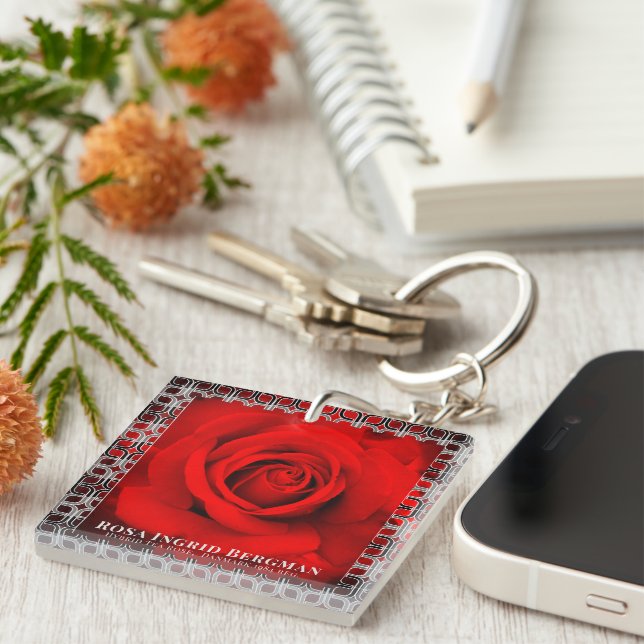 Porte-clefs Red Rose [Acrylic Keychain] (Devant Droit)