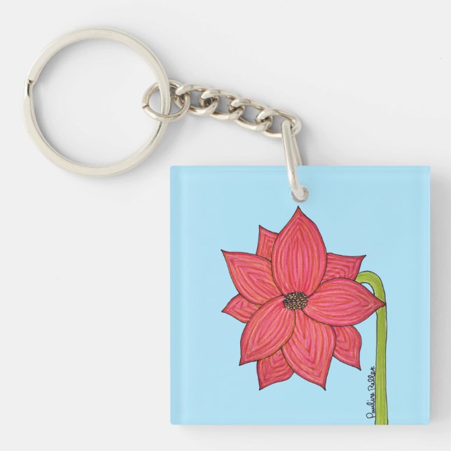 Porte-clefs Red Star Flower (Devant)