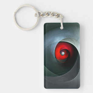 Porte-clefs Red Swirl Artistique moderne Art Abstrait Motif #1