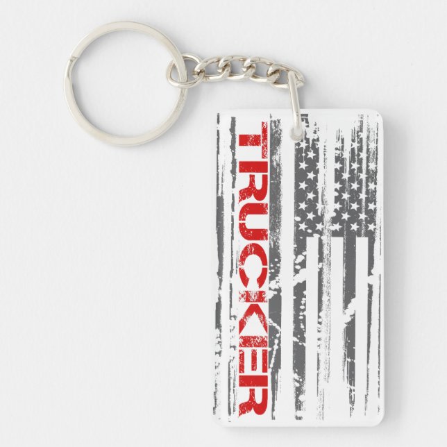 Porte-clefs Red Trucker Flag (Devant)