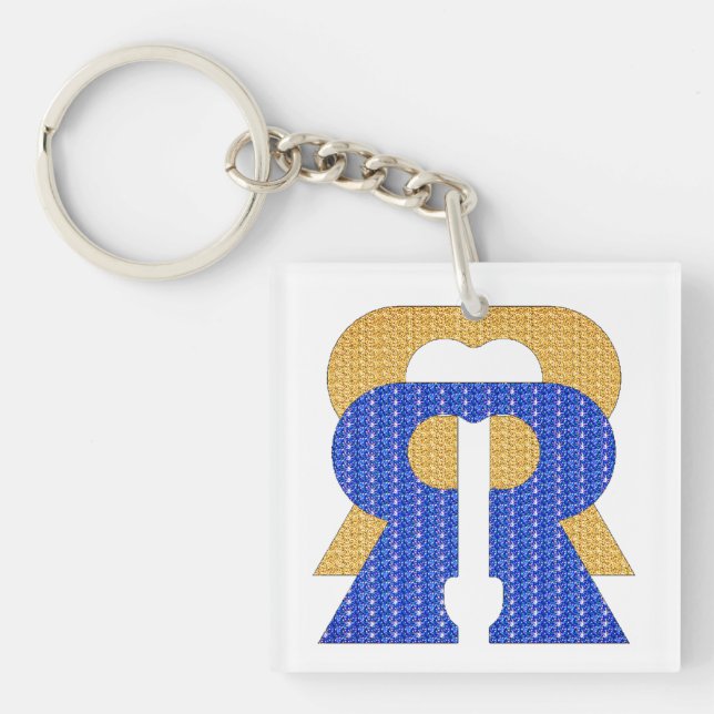 Porte-clefs Reese Rideout Bleu & Or (Devant)