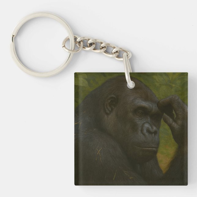 Porte-clefs Réflexion de Gorilla - Portrait réfléchi de la fau (Devant)