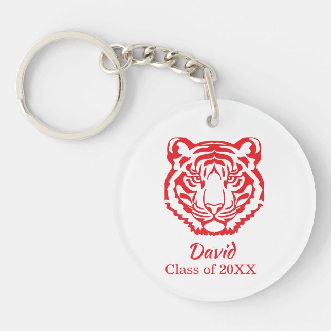 Porte-clefs Reg Tiger Mascot Graduation Cadeau (Devant)