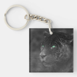 Porte-clefs Regard d'émeraude de Jaguars noirs