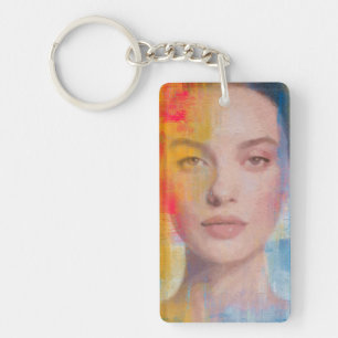 Porte-clefs Regard Féminin Moderne Texturé