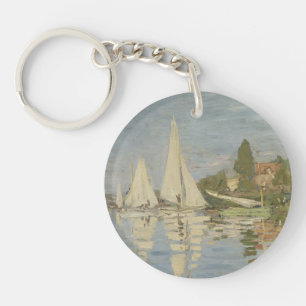 Porte-clefs Régates à Argenteuil, peinture à l'huile, Claude M
