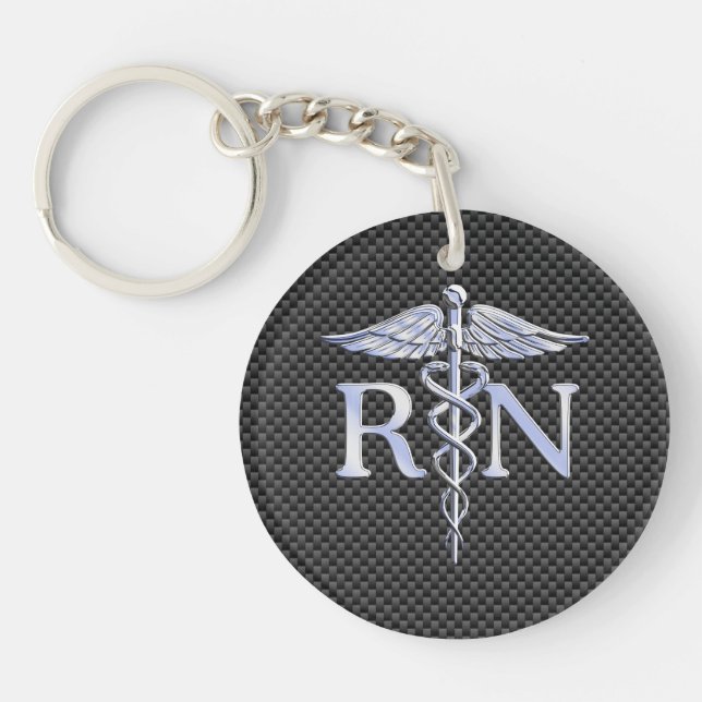 Porte-clefs Registered Nurse RN Caduceus Snakes Decor (Devant)