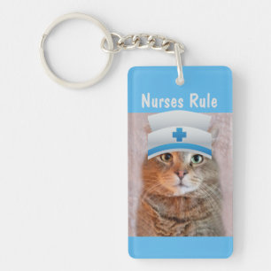 Porte-clefs Règle des infirmières de chats amusantes