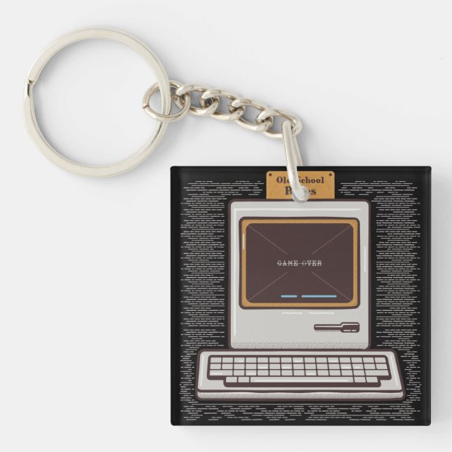 Porte-clefs Règles Ancienne École Jeu Rétro Informatique Termi (Devant)