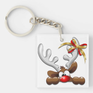 Porte-clefs Reindeer Puzzled drôle Caractère de Noël