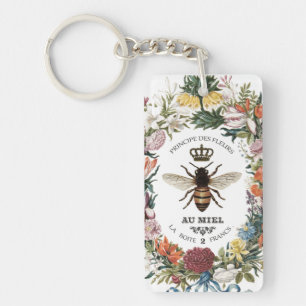 PORTE-CLEFS REINE BEE BOTANIQUE VINTAGE MODERNE