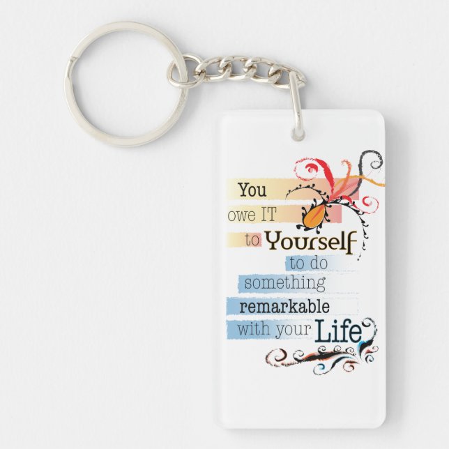 Porte-clefs Remarquable LIFE Inspirational Citation illustrée (Devant)