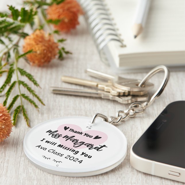 Porte-clefs Remerciement pour l'appréciation des enseignants É (Devant droit)