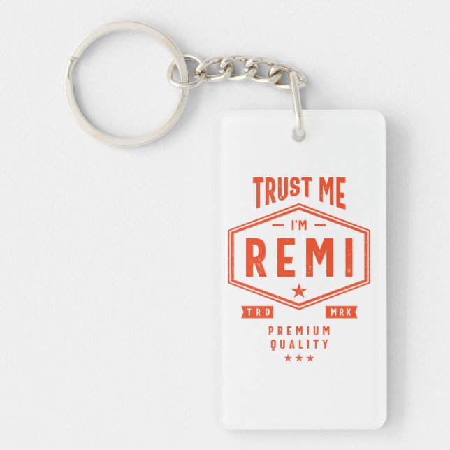 Porte-clefs Remi Nom personnalisé Cadeau Anniversaire (Devant)