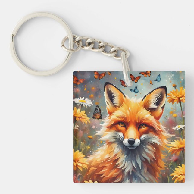 Porte-clefs Renard dans la prairie (Devant)