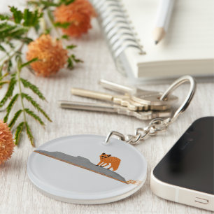 Porte-clefs 🦊 Renard sur le Rocher