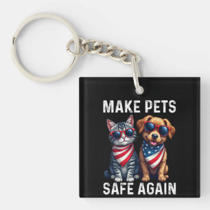 Porte-clefs Rendez les animaux de compagnie sûrs à nouveau drô