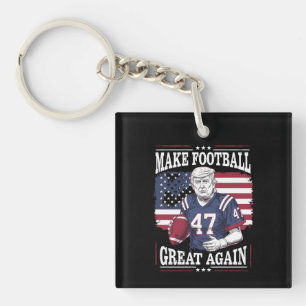 Porte-clefs Rendre le football génial à nouveau drapeau vintag
