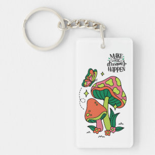 Porte-clefs Rendre les rêves possibles   Papillon aux champign