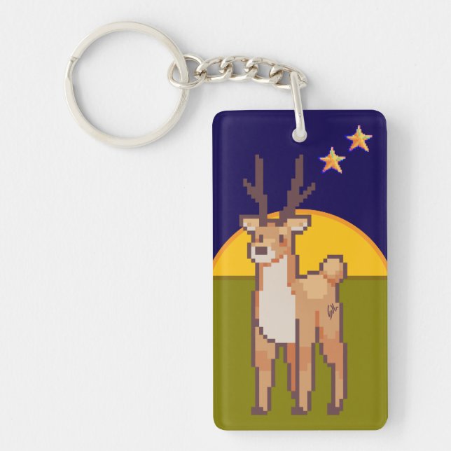 Porte-clefs Renne, Pixelart, Pixel Art  (Devant)