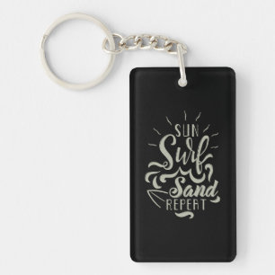 Porte-clefs Répétition du sable Surf Sun