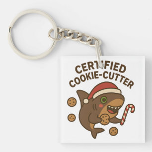 Porte-clefs Requin de Noël drôle certifié Cookie-Cutter Pun