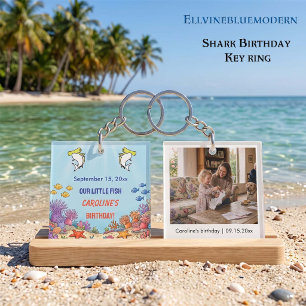 Porte-clefs Requin Marteau Jaune Anniversaire Photo Personnali