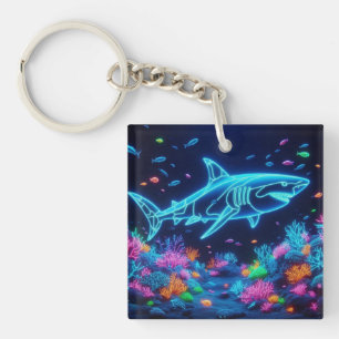 Porte-clefs Requin néon coloré