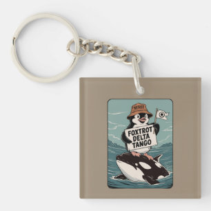 Porte-clefs Résister à l'activisme des manchots Protestation v