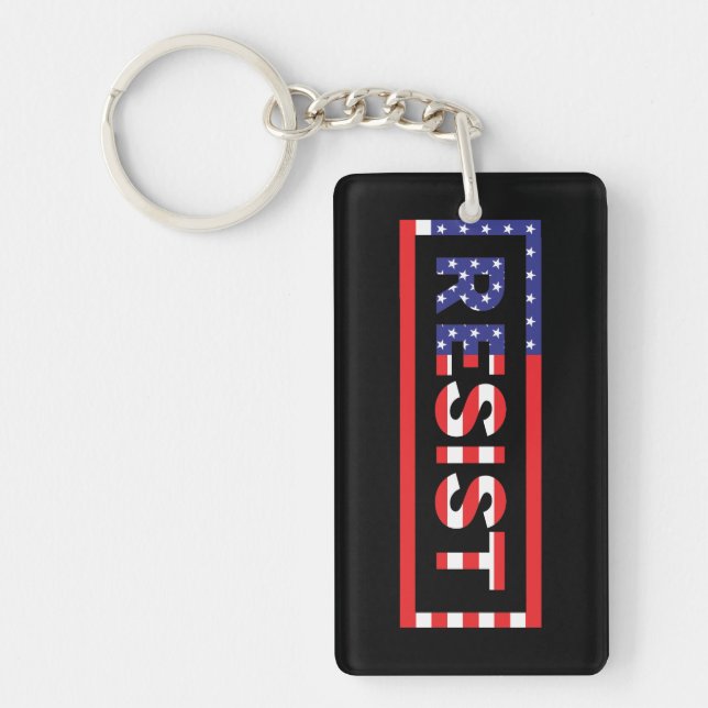 Porte-clefs RÉSISTER| Drapeau des États-Unis (Devant)