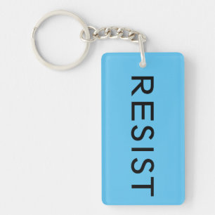 Porte-clefs Résister Persister Texte noir gras sur bleu clair
