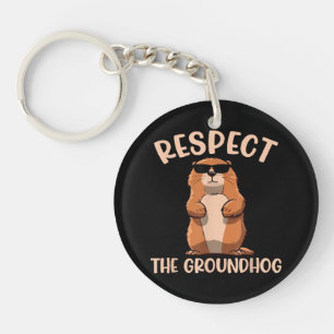 Porte-clefs Respecter la marmotte - Jour de la marmotte Woodch