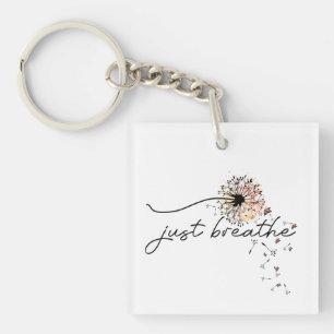 Porte-clefs Respirer simplement Papillon de pissenlit Inspirat