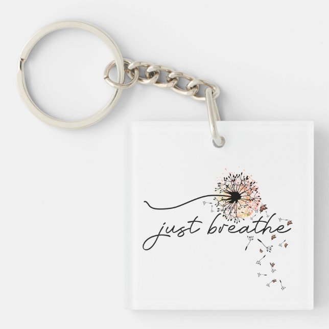 Porte-clefs Respirer simplement Papillon de pissenlit Inspirat (Devant)