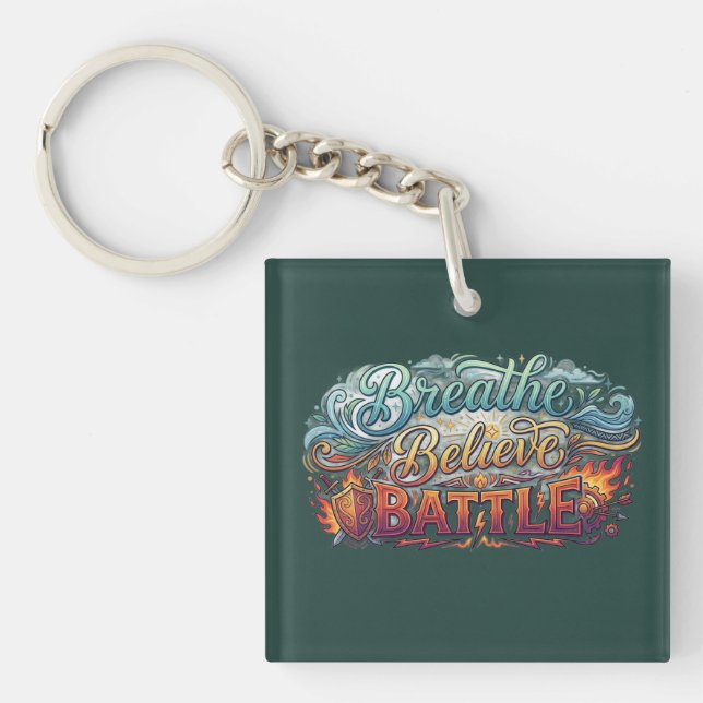 Porte-clefs Respirez, Croyez, Luttez (Devant)