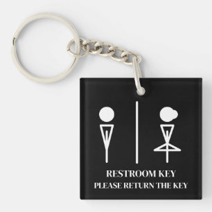Porte-clefs Restaurant Café Bureau Magasin Toilettes Noir & Bl
