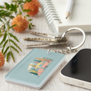 Porte-clefs Reste Sauvage Campeur – Jolie Étiquette Cadeau pou