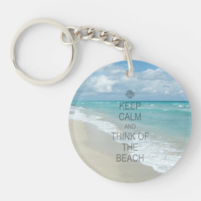 Porte-clefs Restez au calme et pensez à la plage (Devant)