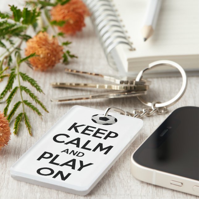 Porte-clefs Restez calme et jouez (Devant droit)