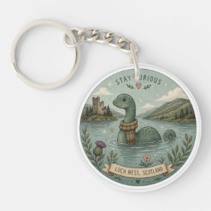 Porte-clefs Restez Curieux Cozy Cryptide Nessie Monstre du Loc