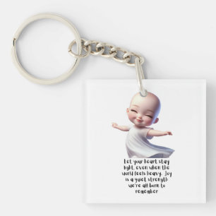 Porte-clefs Restez léger, restez joyeux - Art Motivationnel