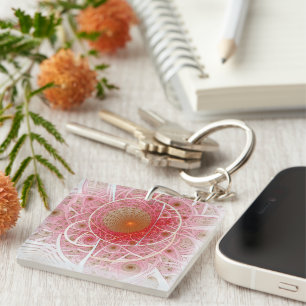 Porte-clefs Résumé Abstrait Steampunk Rose