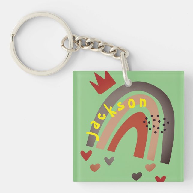 Porte-clefs Retour à l'école Cute Kids Boho Cloud & Rainbows (Devant)