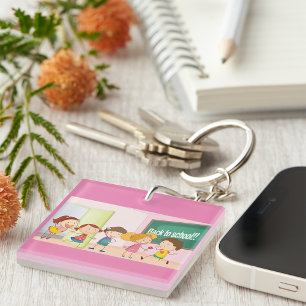 Porte-clefs Retour à l'école Enfants heureux Apprentissage des