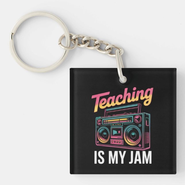 Porte-clefs Retour à l'école Rétro Enseigner est mon truc 80s  (Devant)