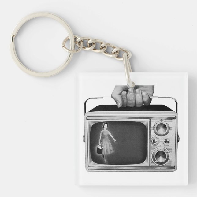 Porte-clefs Retro 1950s Portable TV Mid-Century (Devant)